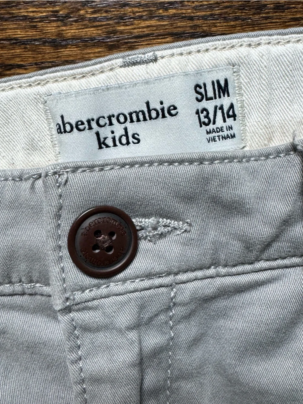 abercrombie kids Light Gray Button-Front Pants